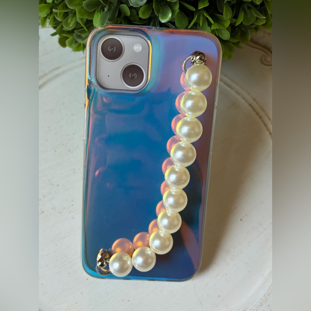 Free with purchase Iridescent Phone Case with Pearl Strap